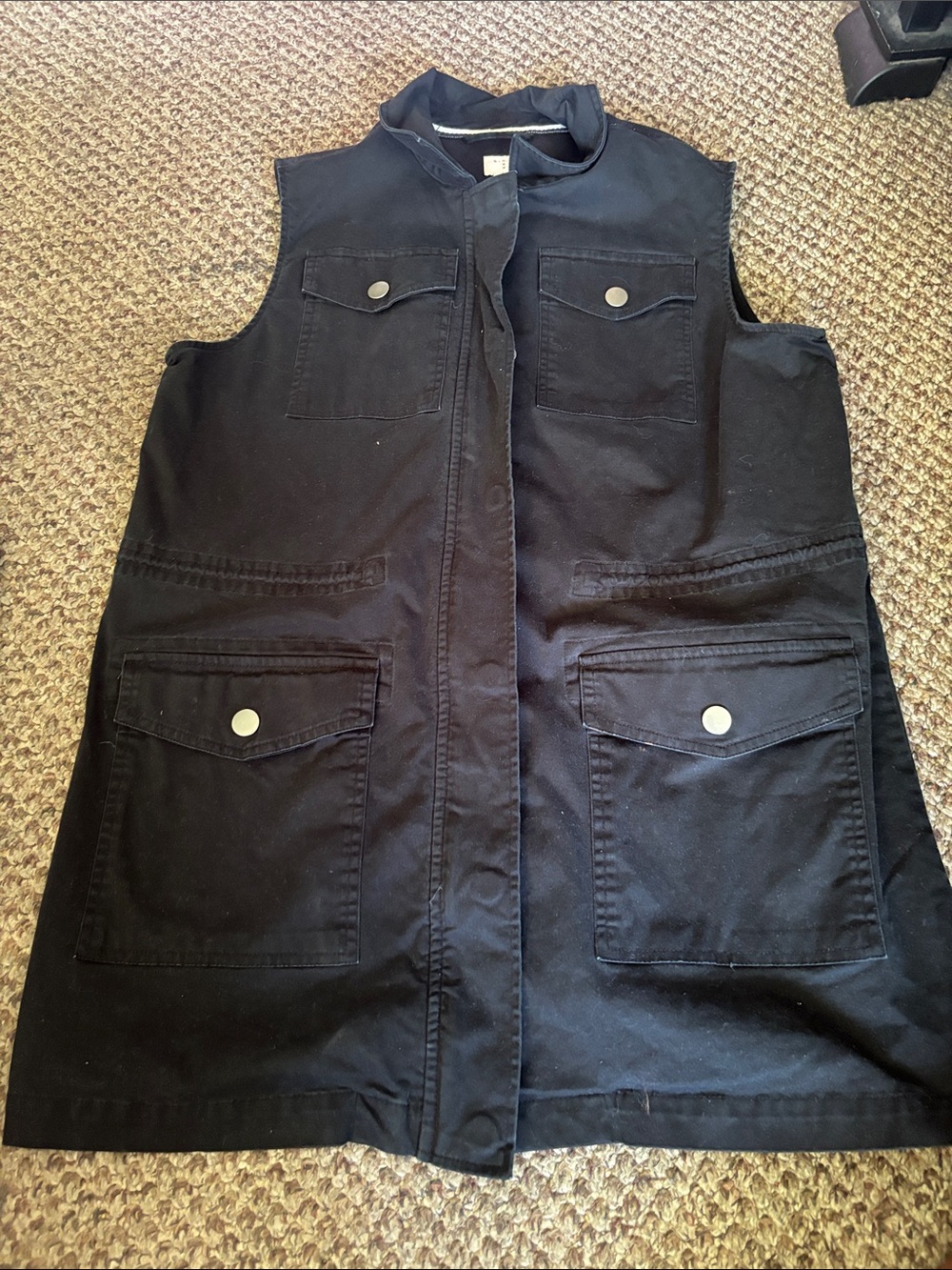 Classic Black Sleeveless Jean Jacket Vest